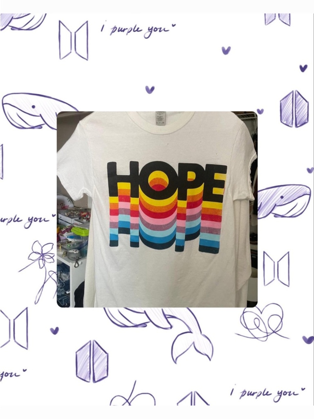 HOPE Rainbow Graphic Tee - White